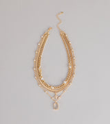 Effortlessly Bold Layered Rhinestone Chain Necklace