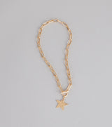 Star Cross Statement Chain Necklace