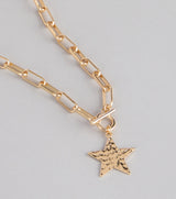 Star Cross Statement Chain Necklace