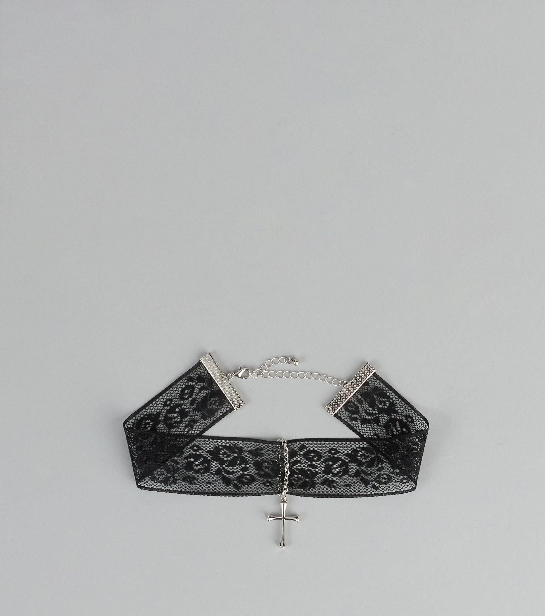 Romantic Rebel Lace Cross Choker