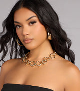 Heart On Lock Statement Necklace