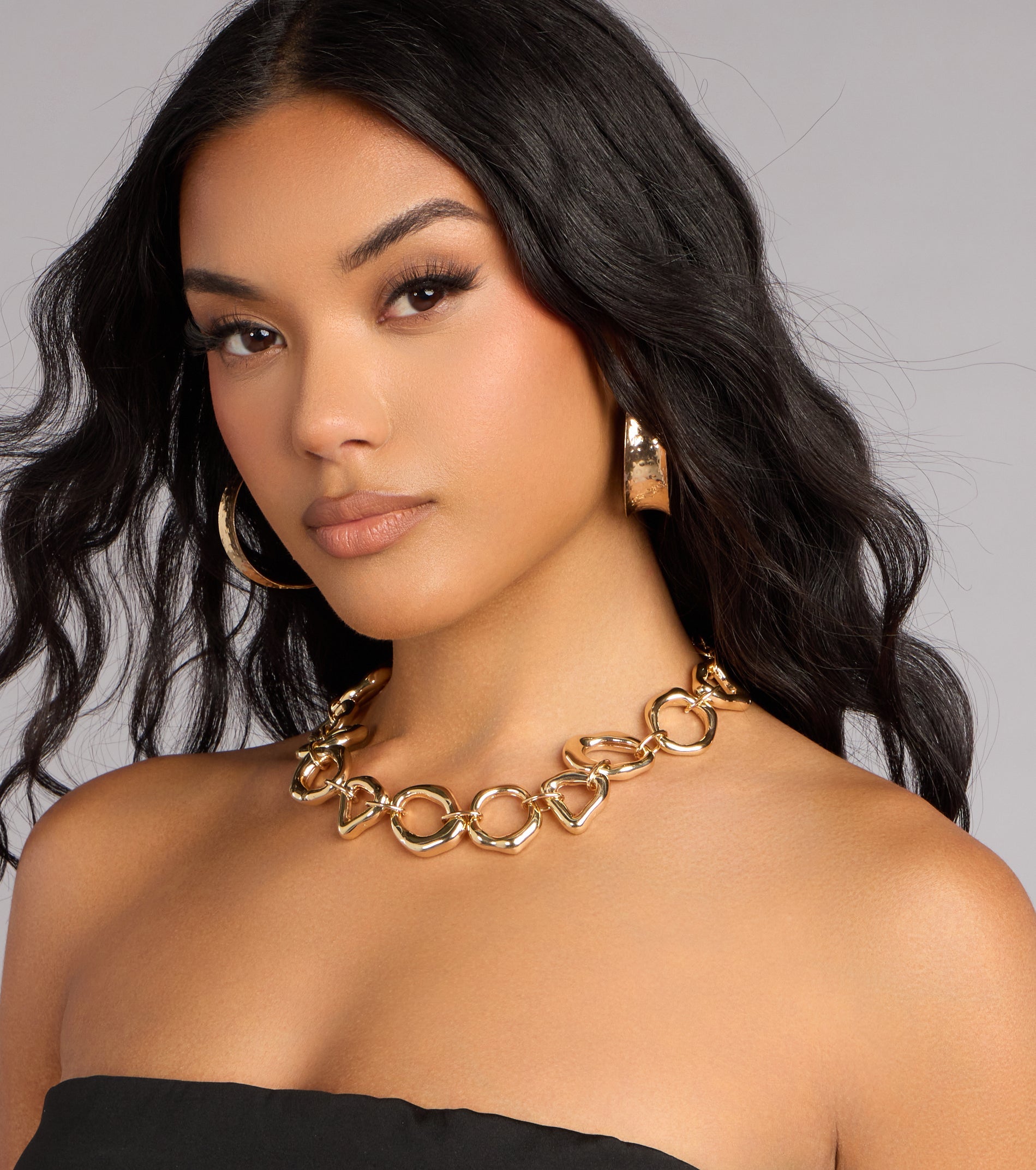 Heart On Lock Statement Necklace