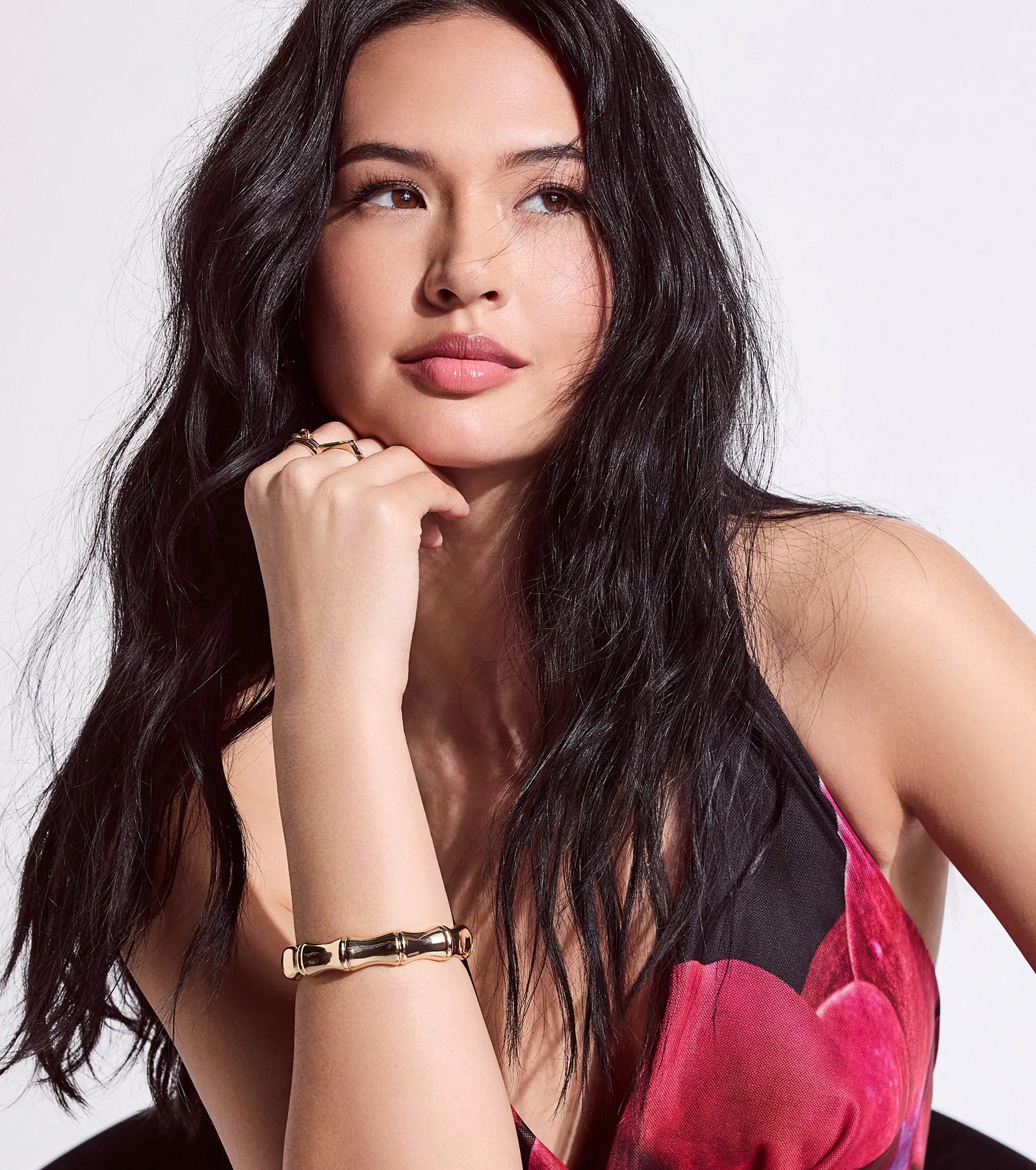 Sculpted Glam Bamboo Metal Bangle